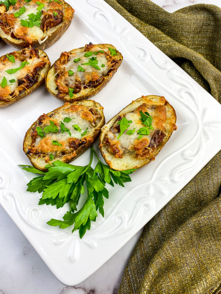 bbq chicken caramalized potato skins roundup
