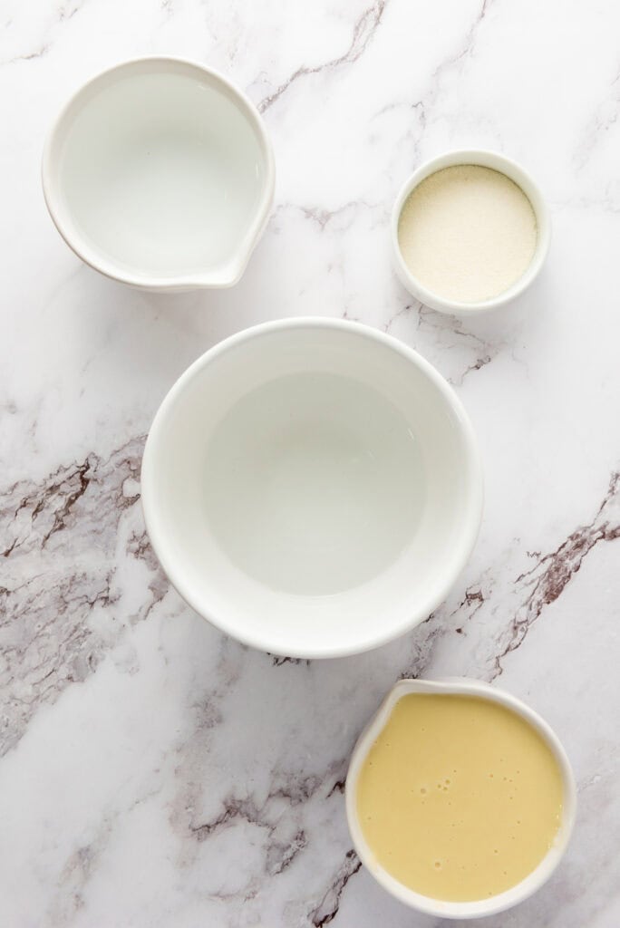 white layer gelatin jello cups