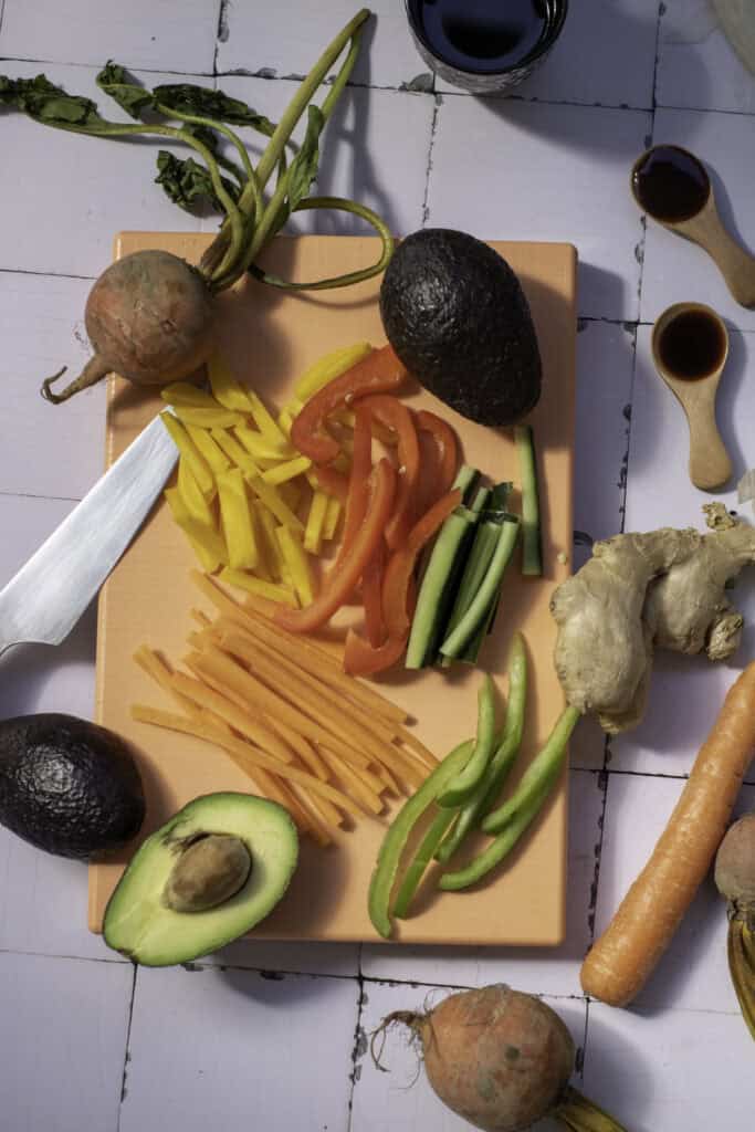 vegetables on a platter