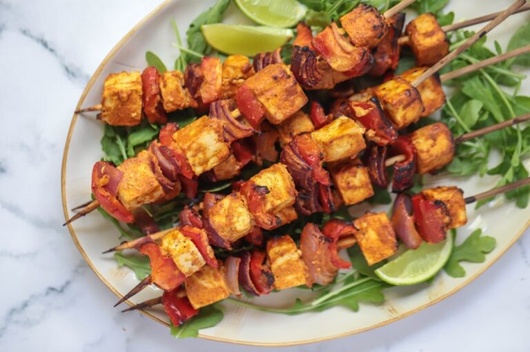 vegan tofu tikka skewers