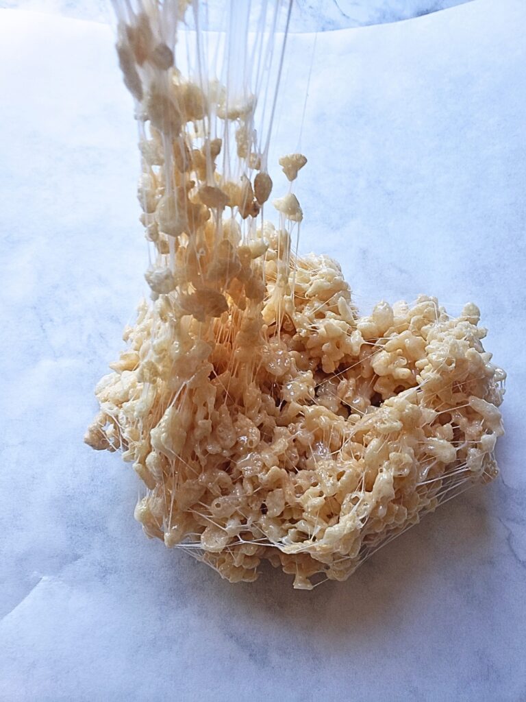 rice krispies mixture just before rolling into balls