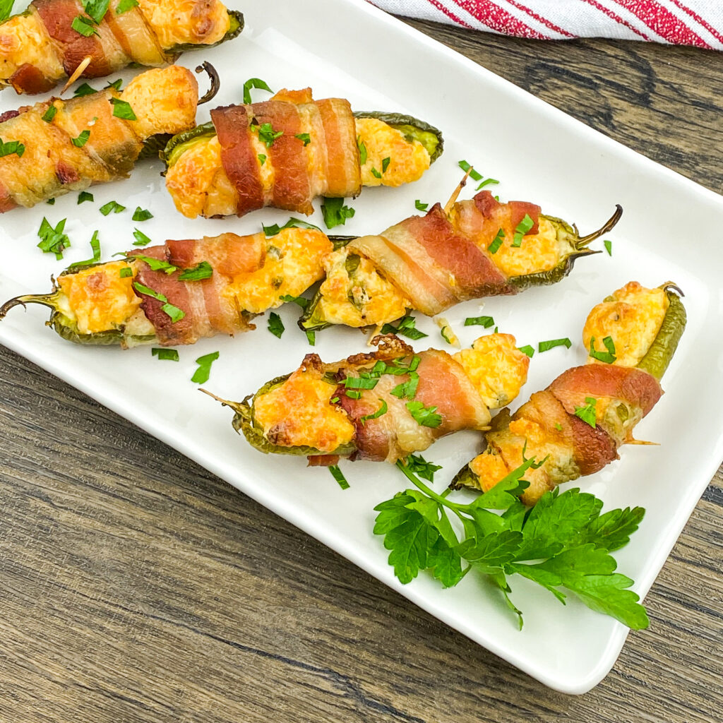 A picture of bacon wrapped jalapeno poppers.