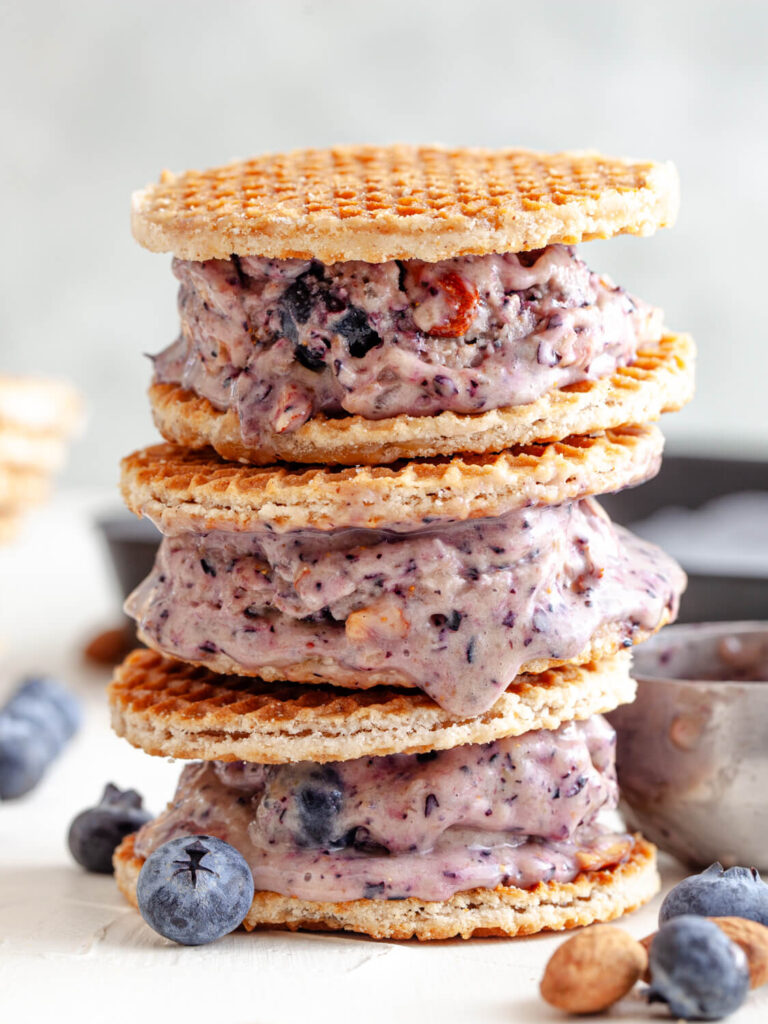 Blueberry Ice Cream Wafflewiches