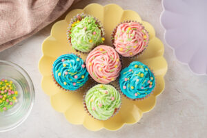 Easter vanilla cupcakes cute colorful