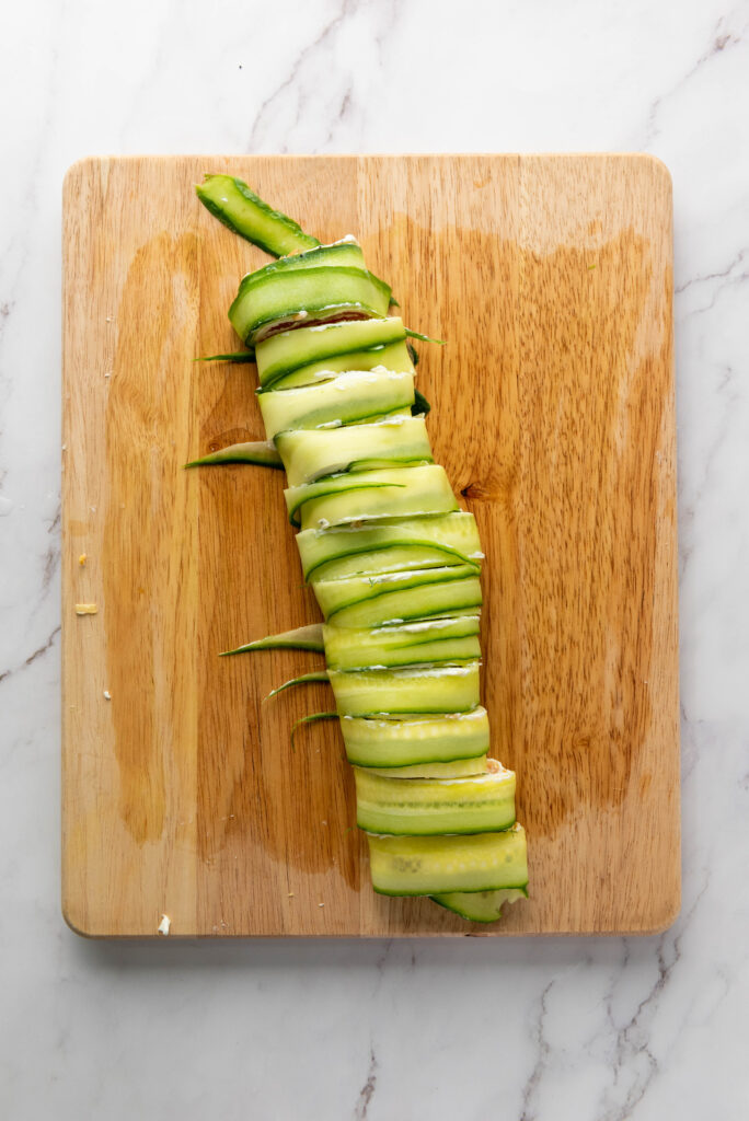 cucumber rolls sliced into bite sized pieces