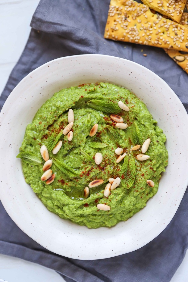 green pea mint dip