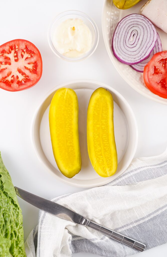 slice the pickle long ways